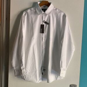 Kenneth Cole Reaction Size  16.5 32-33  Mens White Dress Shirt NWT 100% Cotton